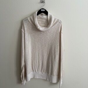 Free People Cream Cowl Neck Sweater